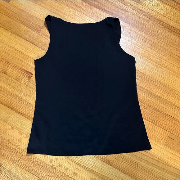 Gap Womens Chiffon Tank Top Blouse Small  Black Embellished Career Layering (b3 - Picture 2 of 8